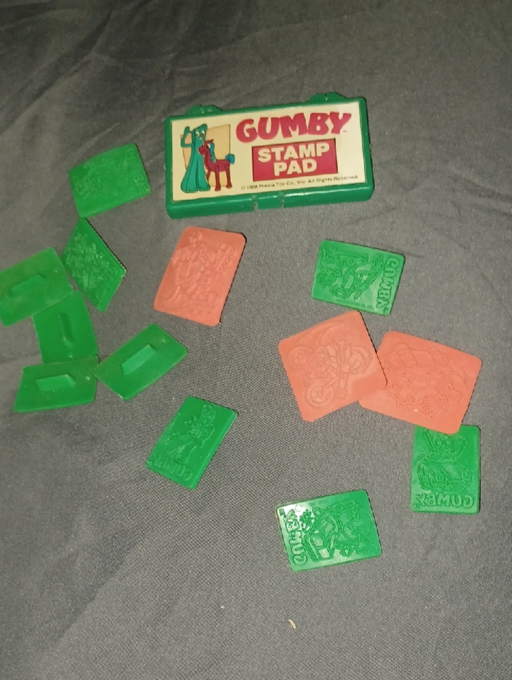 Gumby Stamp Pad And Stamps Vintage